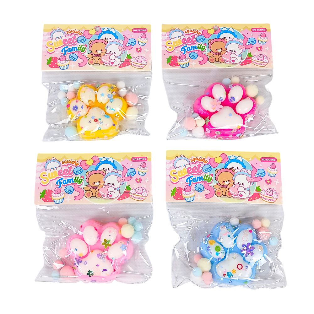 Таба сквиш антистресс 2854-2 Лапка с пайетками (712207)