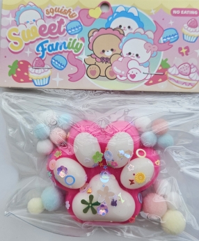 Таба сквиш антистресс 2854-2 Лапка с пайетками (712207)