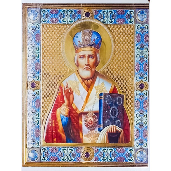 Алмазная мозаика 30 х 40см "Николай Чудотворец" рулон в PVC (без подрамника) Разноцветный Unison (60569_O GLD)