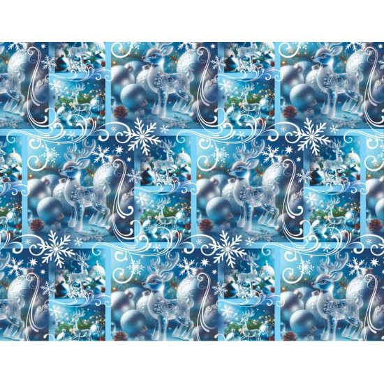 Папір подарунковий  крейдований 80г, новорічний , 100 х 70см  -10 аркушів (PVM10-293NY)
