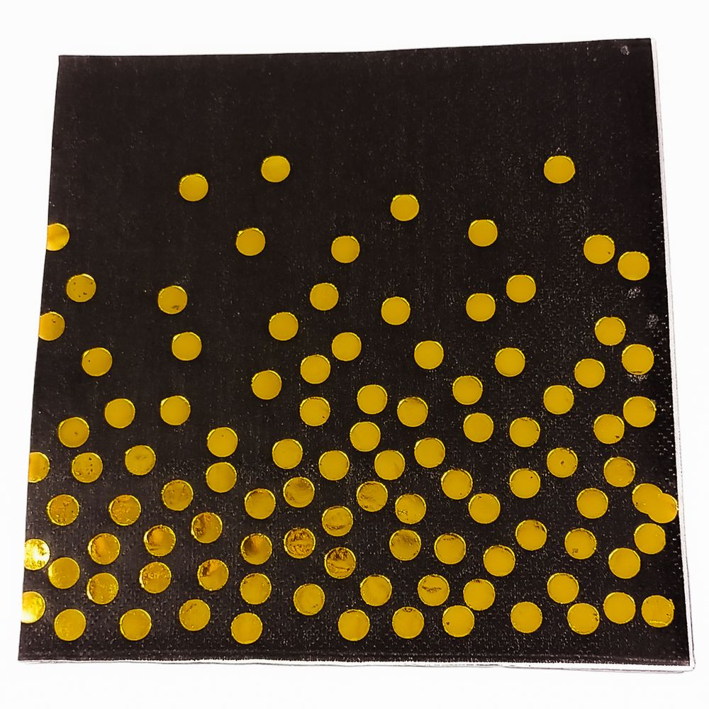 Салфетки 33 х 33см, двухслойные, 20 шт, "Горошек" Черный Без бренда (10145 black)