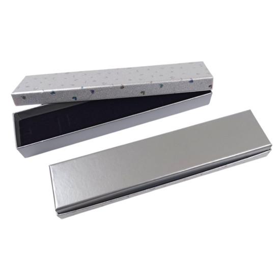 Подарочная коробка ювелирная, 4,5 х 20 х 2,5см, серебро (J00322 silver)