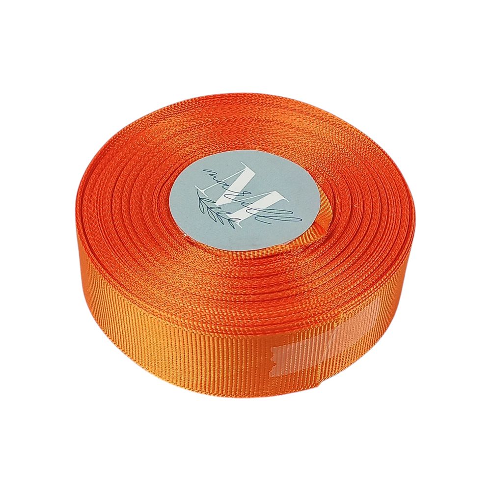 Репсовая лента 2,5см, 23 метра оранжевая (D00225-А3-24)