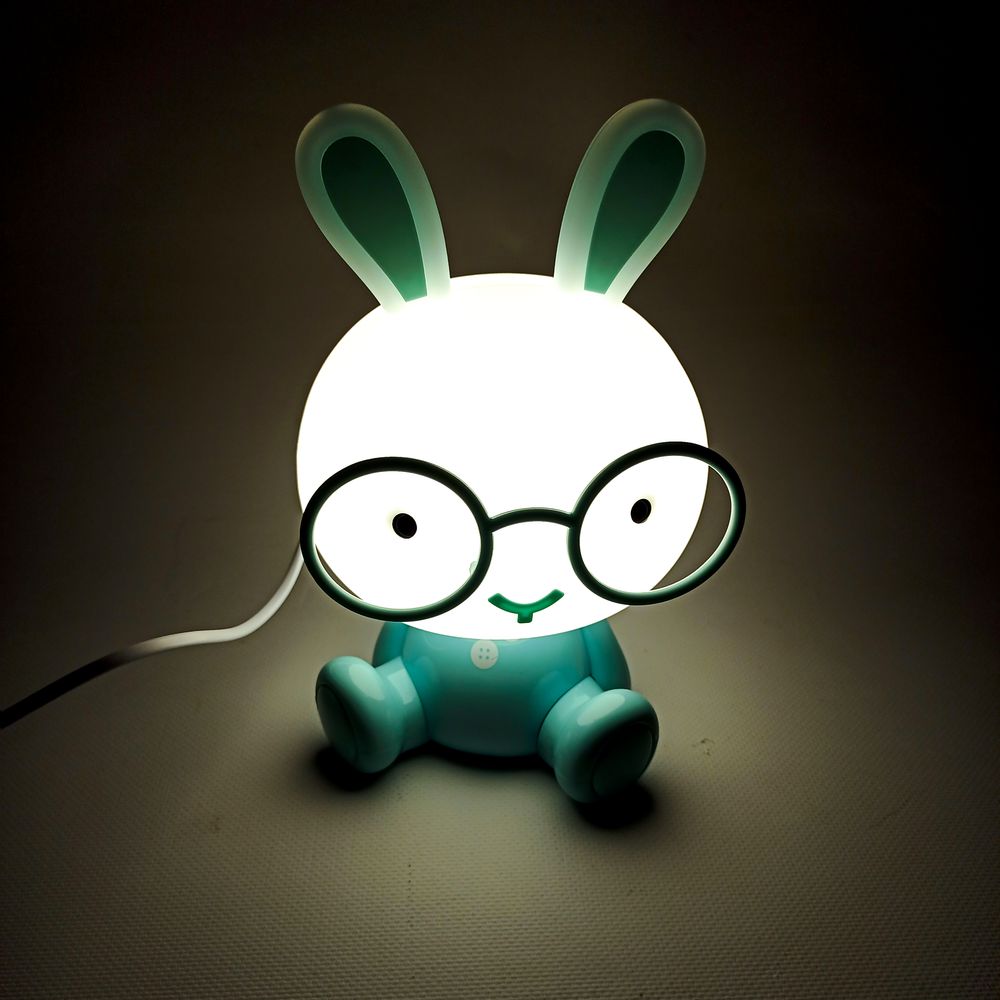 Лампа-ночник детская LED "Зайка в очках" 23см, 2 цвета (55003)