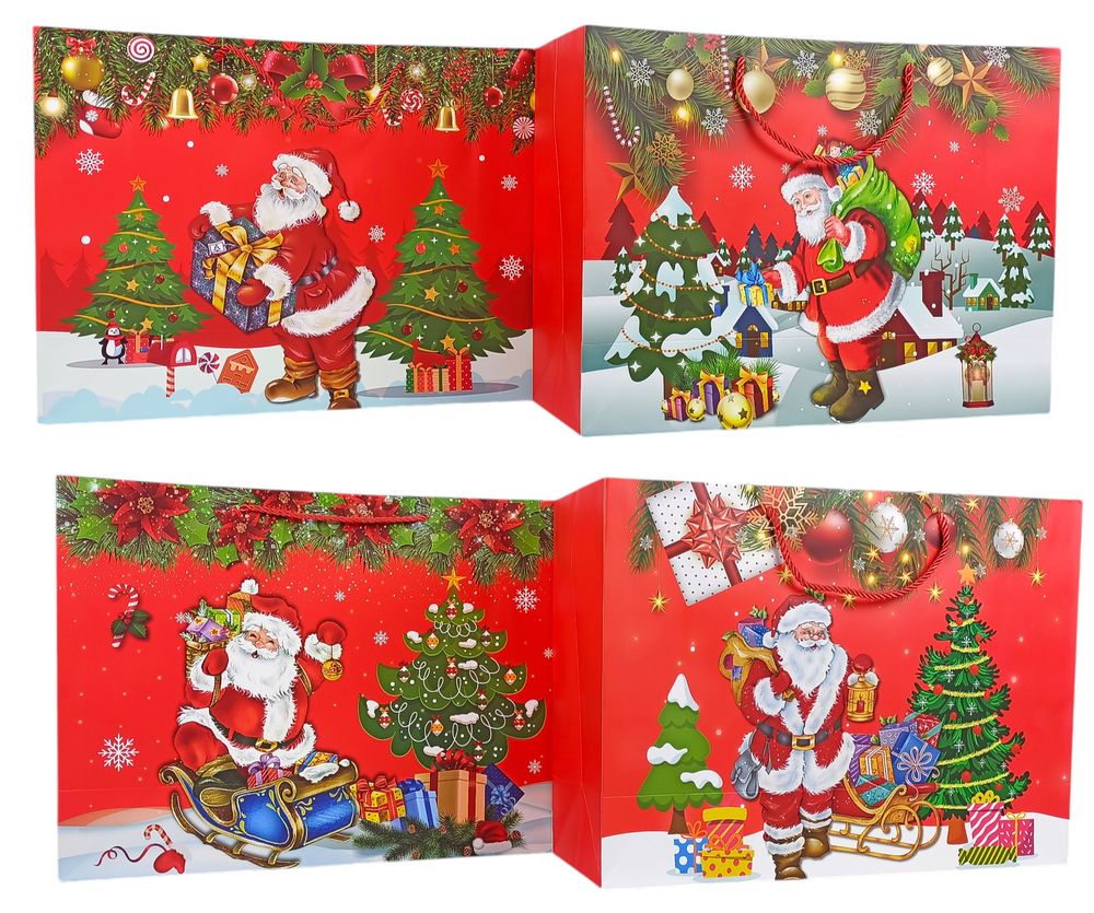 Пакет бумажный подарочный Новогодний 42 х 31 х  14см, 210г/м2 (210-42-31)