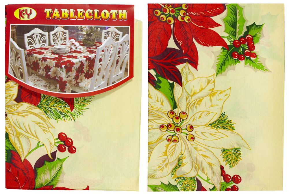 Скатерть новогодняя "Цветы" 150 х 240см (6220-253)