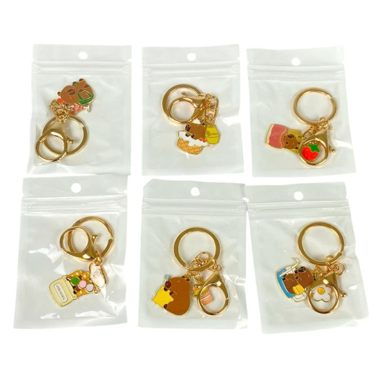 Брелок металлический "Капибара" 6см, 6 видов (678-18)