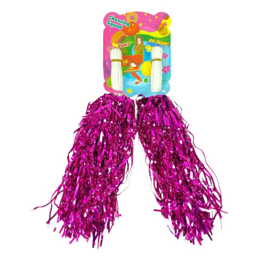Помпоны для черлидинга и танцев малиновые 2 шт, с ручкой (0815-100   raspberry)