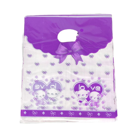 Подарочные пакеты, полиэтиленовые 20 х 25см, 24шт/уп (10700-16)