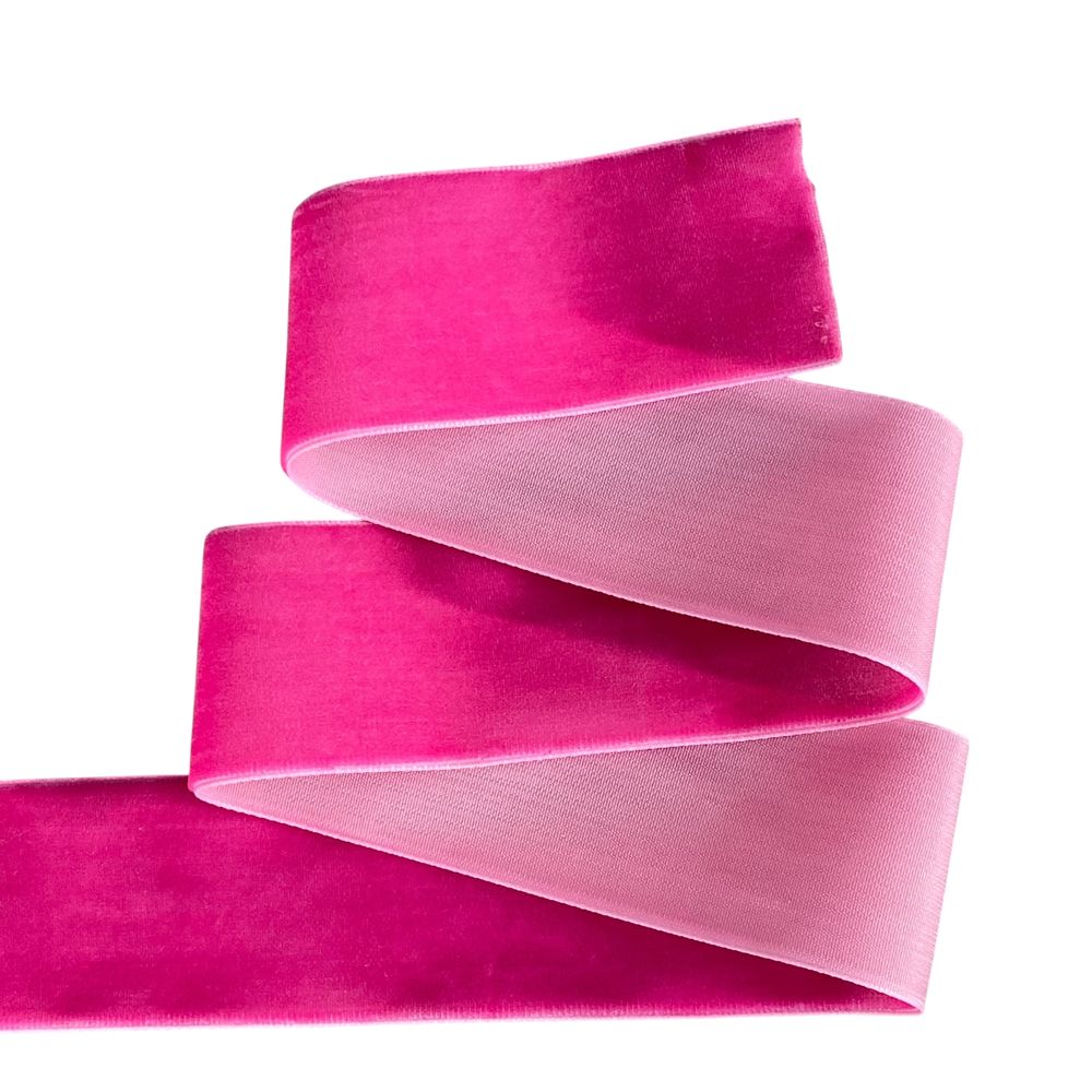 Бархатная лента  4 см (±5мм) х 30 ярдов Розовый Marill (D00840- C 19)