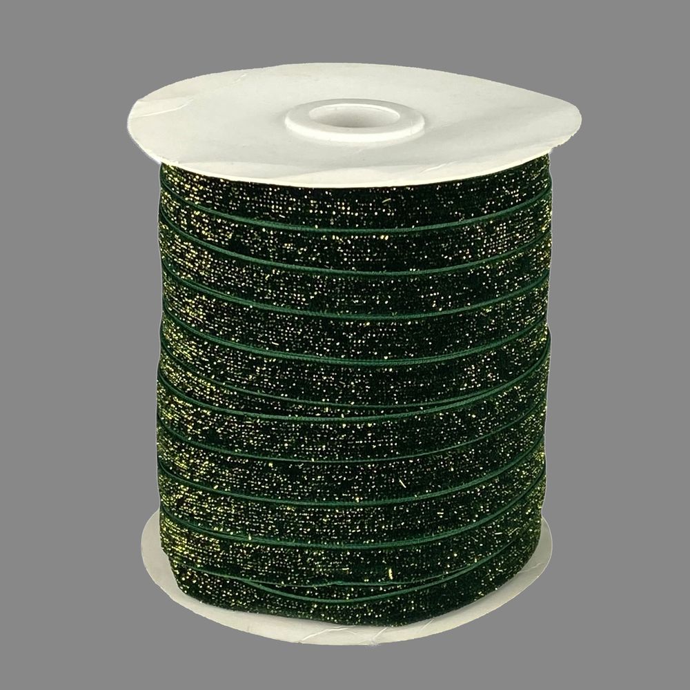Бархатная лента блестящая 1,0 см х  50 ярдов Зеленый Marill (D16710- C 141)