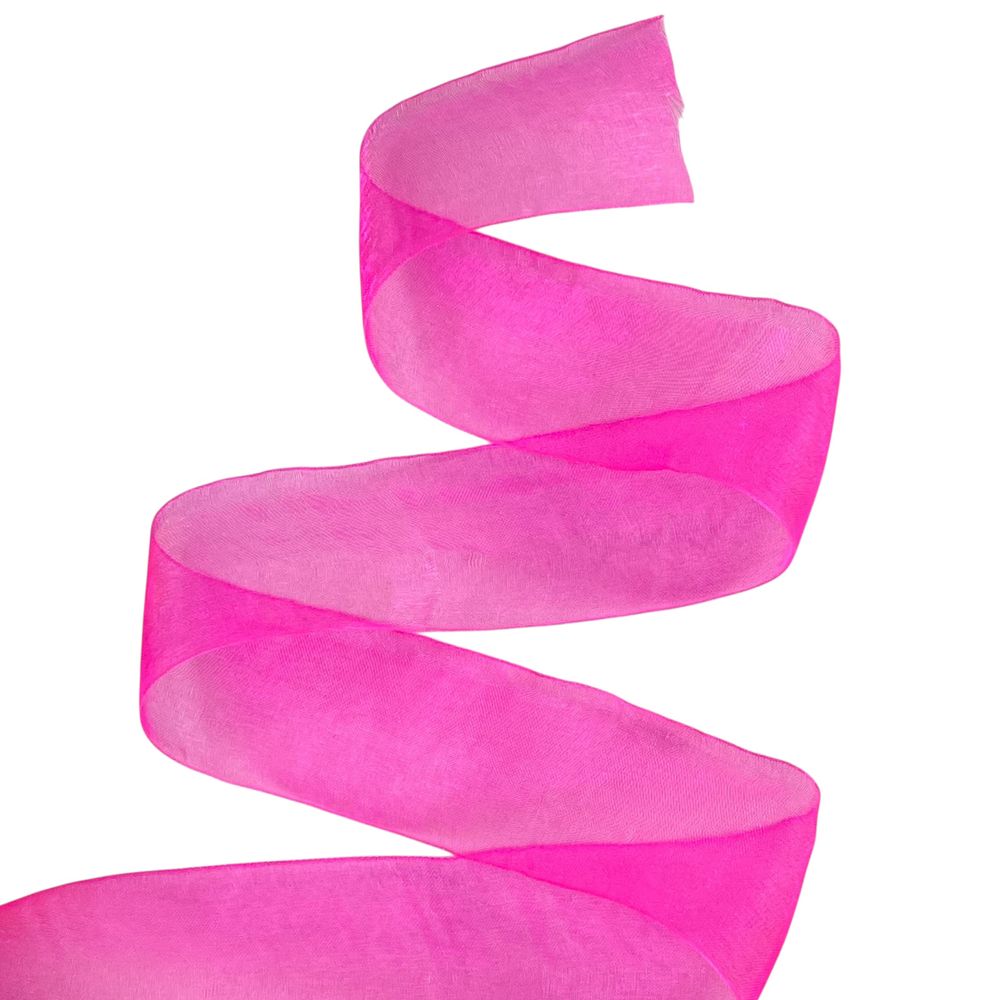 Стрічка з органзи яскраво- рожева 4,0 см х 50 ярдів Рожевий Marill (D02040-014)