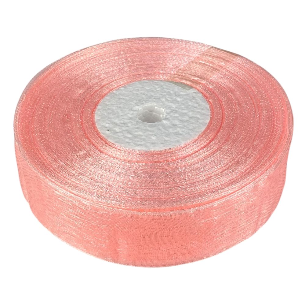 Стрічка з органзи персикова 2,5 см х 50 ярдів Marill (D02025-1022)