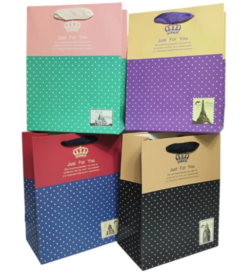 Пакет подарочный , Just For You - 4дизайна, 210g, 26 x 32 x12cm Разноцветный Unison (DF-309M)