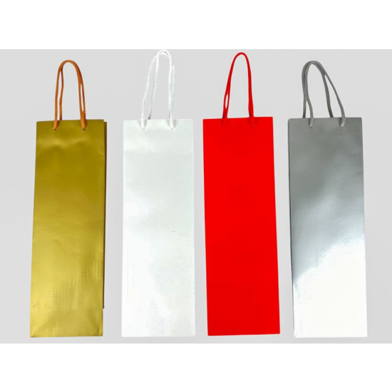 Пакет подарунковий  під пляшку, 4 кольори, 210g,  12 x 36 x 9см (YM-S-1111-JD-2)