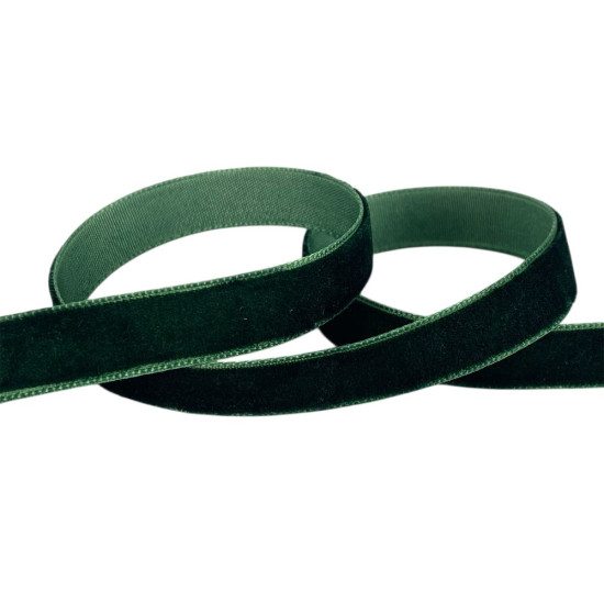 Оксамитова стрічка  1,0 см х 50 ярдів Зелений Marill (D00810- C 59)