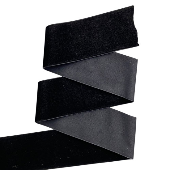 Бархатная лента  5 см (±5мм) х 20 ярдов Черный Marill (D00850- С03   Black)