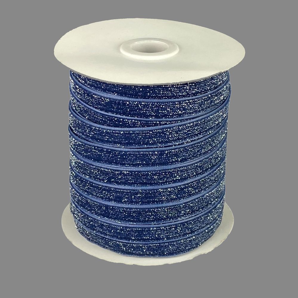 Бархатная лента блестящая 1,0 см х  50 ярдов Синий Marill (D16710- C 131)