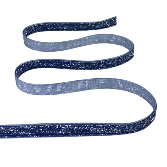 Бархатная лента блестящая 1,0 см х  50 ярдов Синий Marill (D16710- C 131)