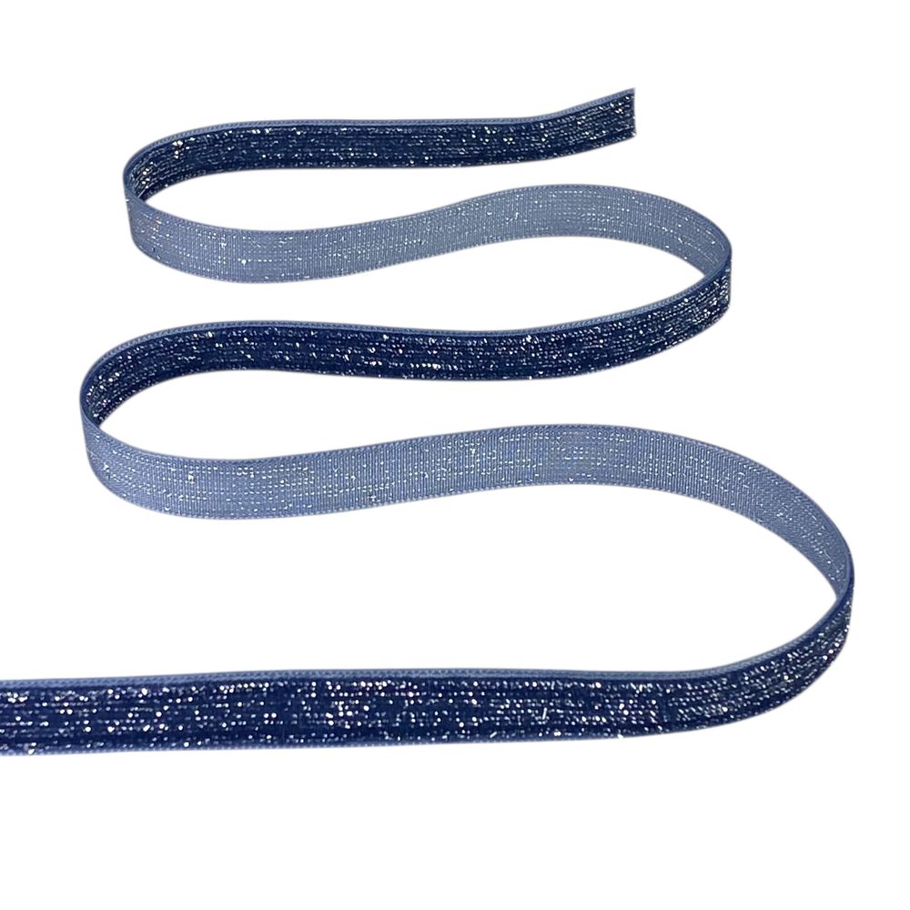 Бархатная лента блестящая 1,0 см х  50 ярдов Синий Marill (D16710- C 131)