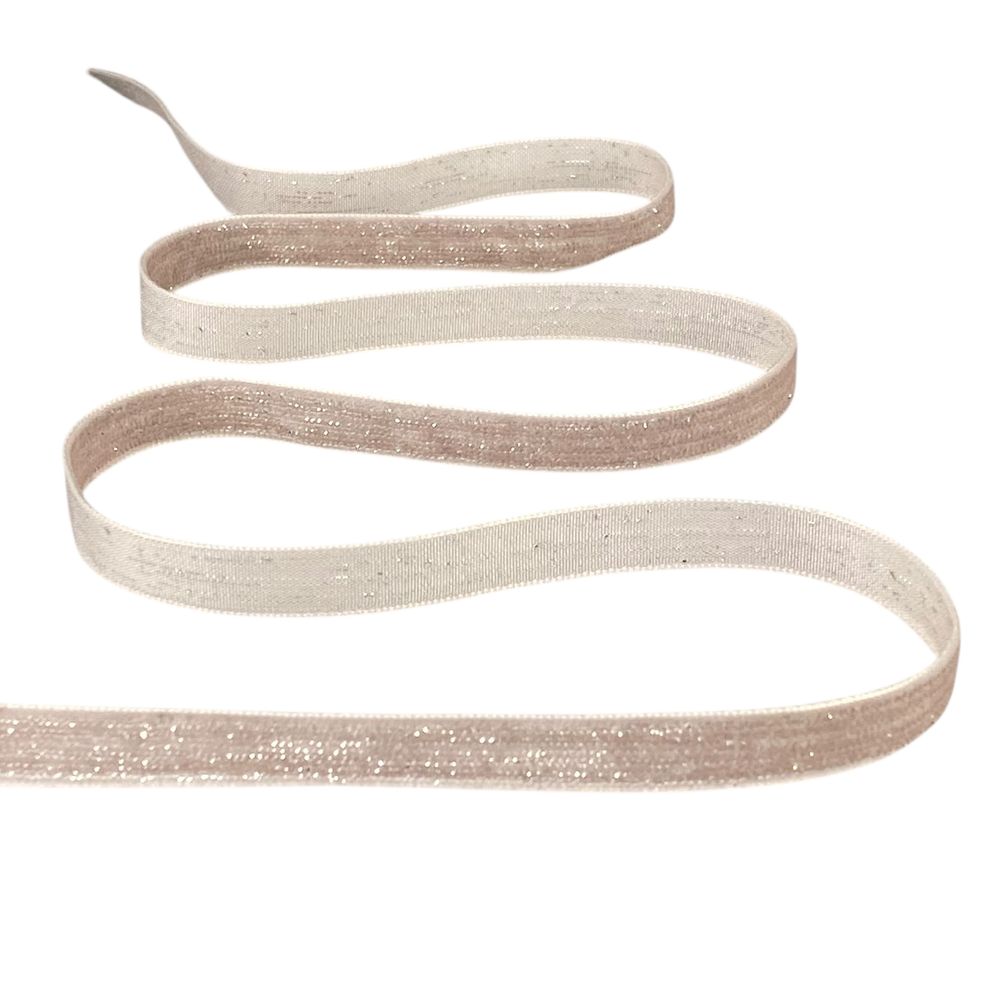 Бархатная лента  блестящая 1,0 см х 50 ярдов Розовый Marill (D16710- powder)