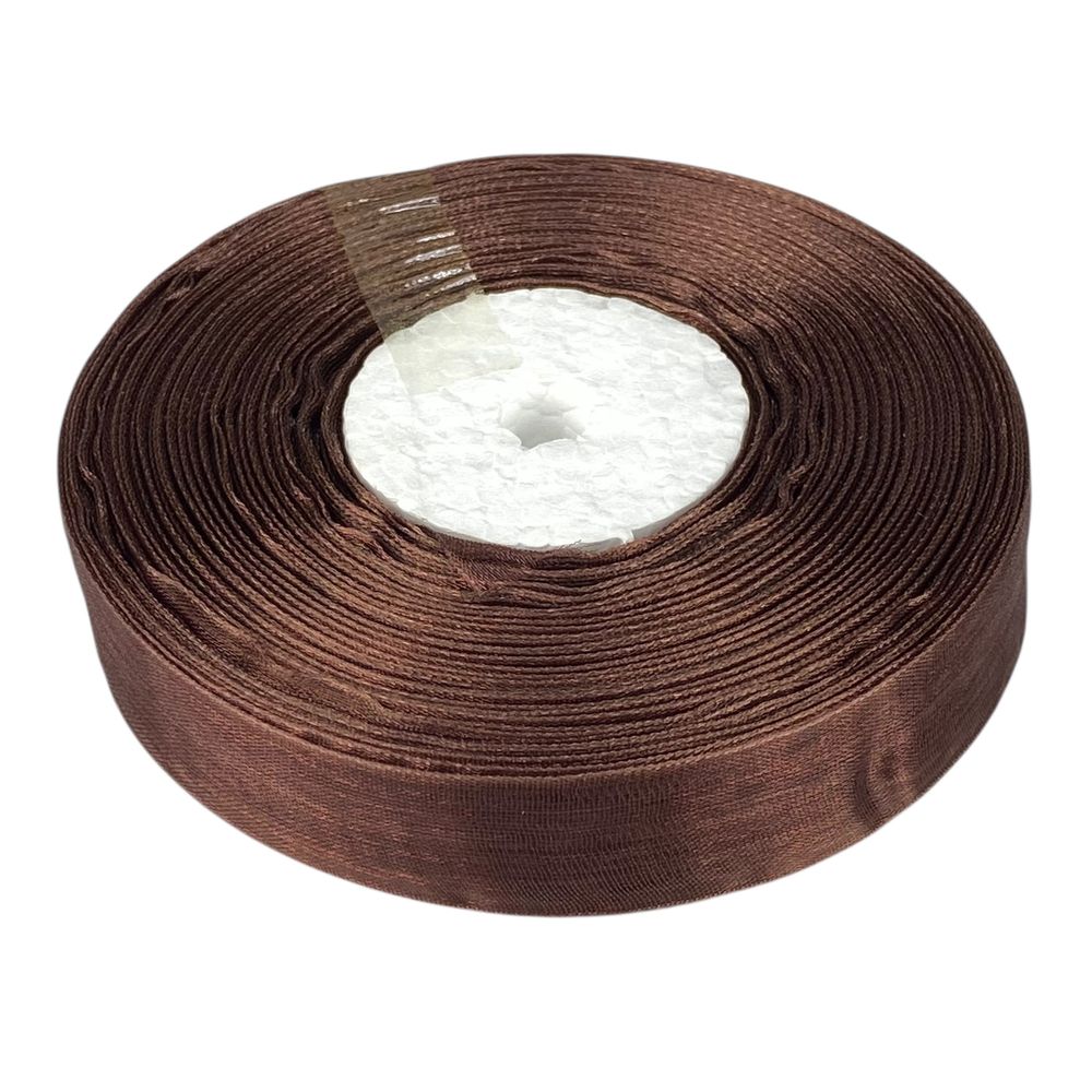 Стрічка з органзи коричнева 2,0 см х 50 ярдів Коричневий Marill (D02020-bk05)