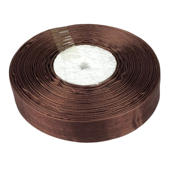Стрічка з органзи коричнева 2,0 см х 50 ярдів Коричневий Marill (D02020-bk05)