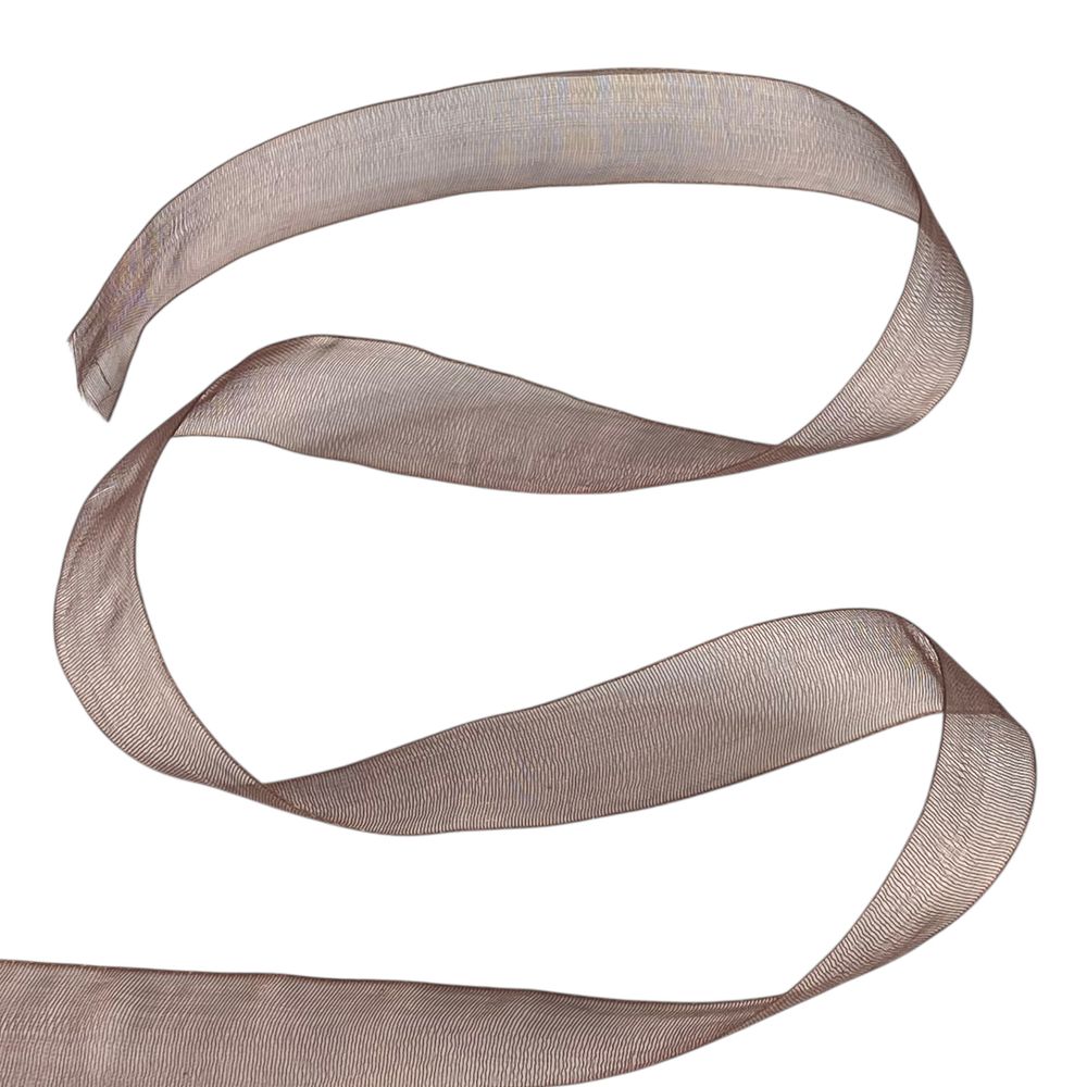 Стрічка з органзи коричнева 2,0 см х 50 ярдів Коричневий Marill (D02020-bk05)