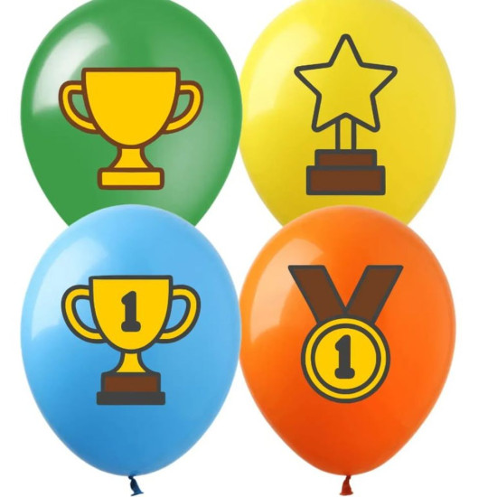 Шарики  латексные 12"(30сm) "Чемпион" 1-стр. 10шт (8203412)