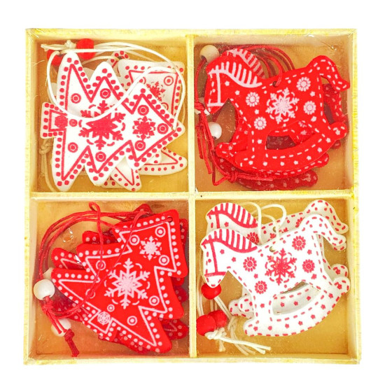 Набор деревянных подвесок 5,5см "Елка и лошадка" (L00415.1)