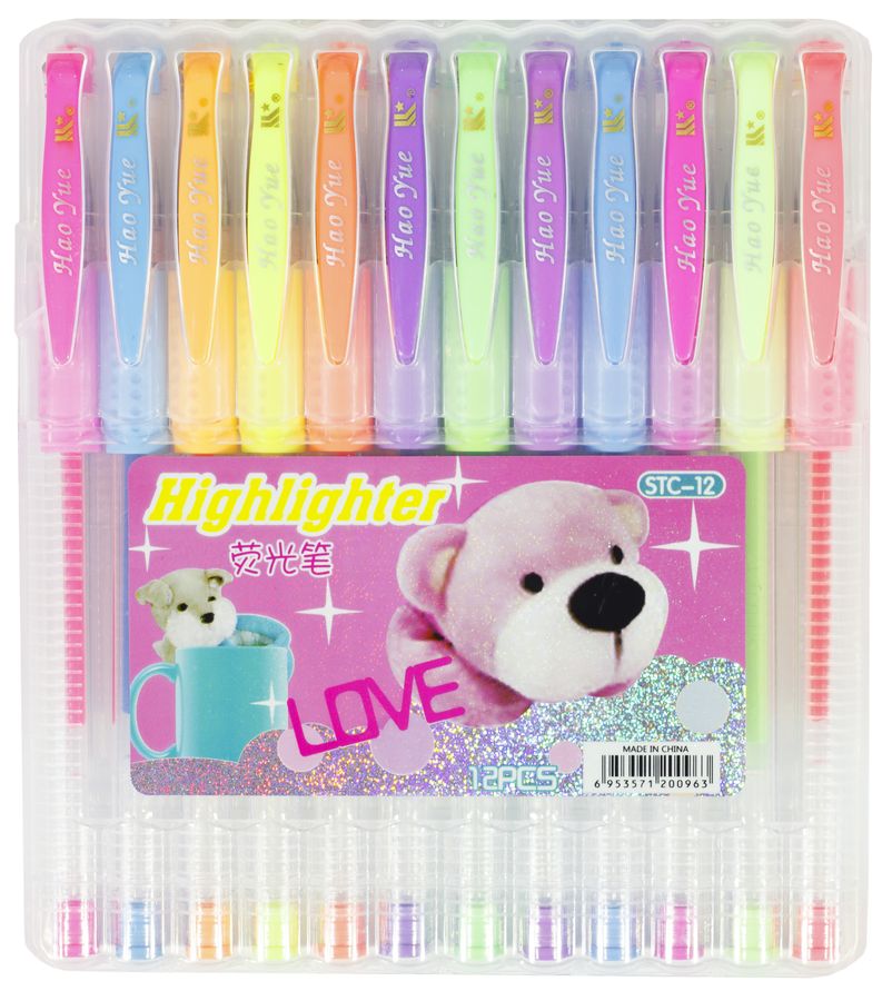 Ручка STC-12  гелева в наборі - 12 кольорів, в пластиковій коробці (STC-12)