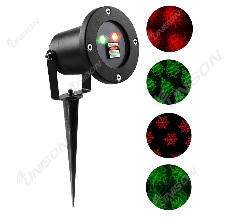 Уличный проектор + пульт, металл. "4 новогодние фигур" (красно-зелен.) (1862-417)