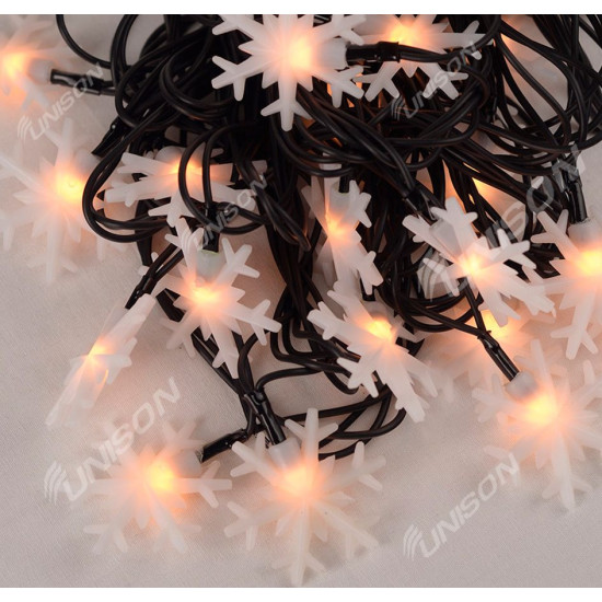 Уличные фигурки 40 LED "СНЕЖИНКА", 7м + переходник, белая теплая (1634-07)