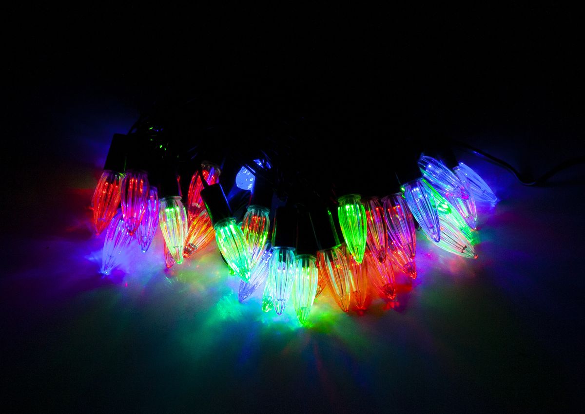 Гирлянда  LED 40 - свеча , провод черный5м Разноцветный Unison (2-34)