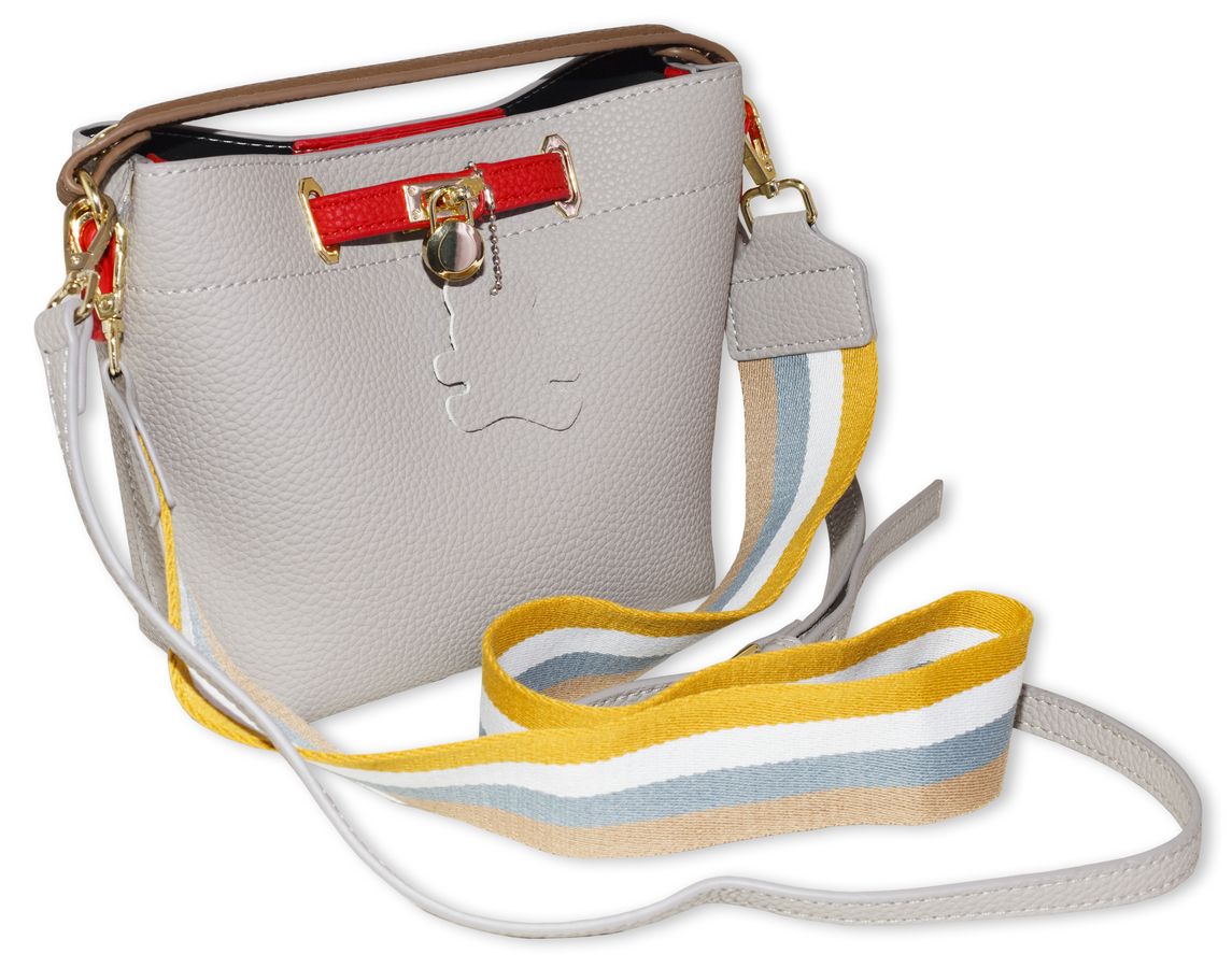 Сумка женская серая 18х22 + косметичка 12х20см  экокожа (P102  gray)