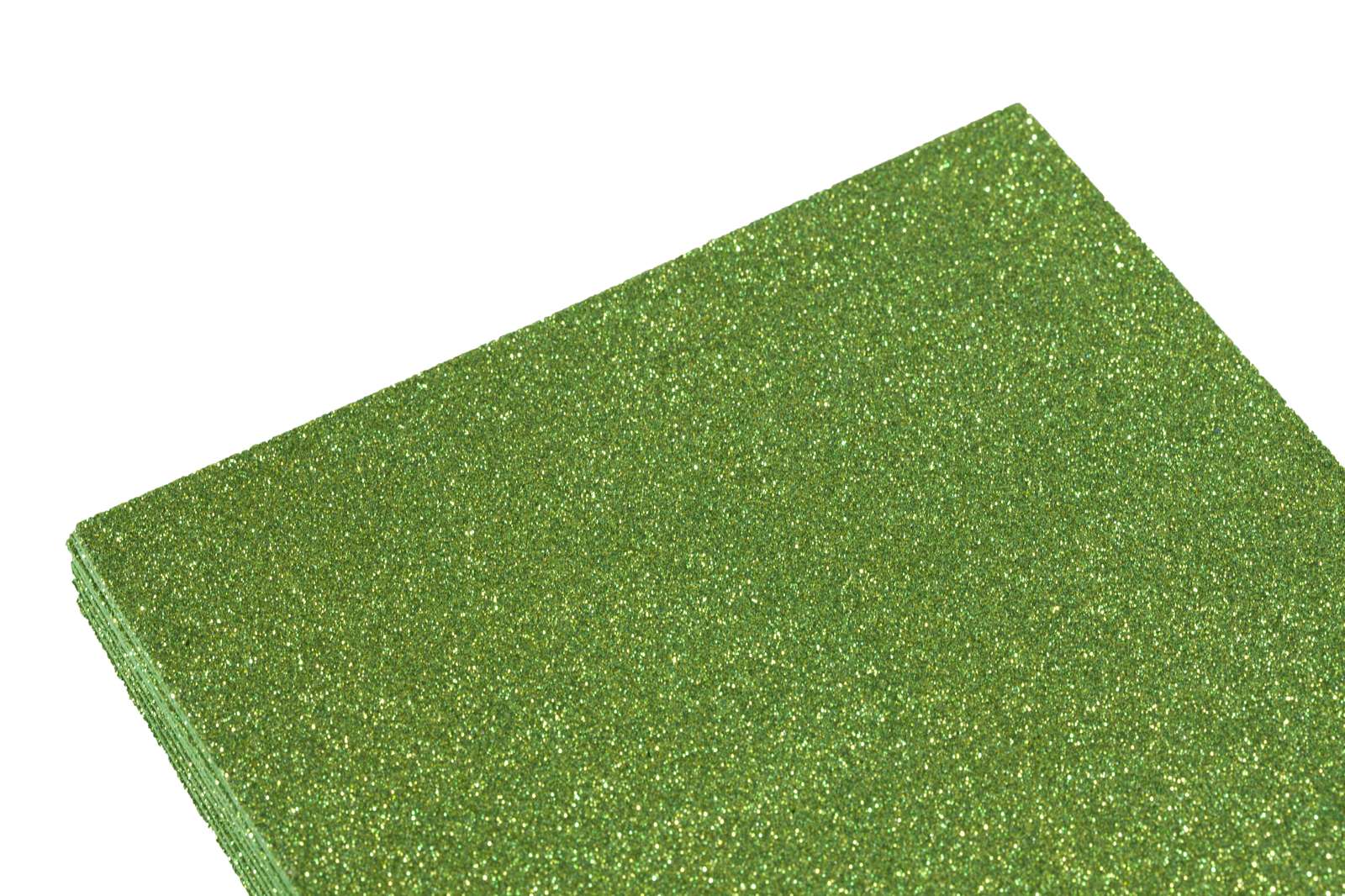 Фоамиран 1,8мм зеленый с глиттером -10листов, 7946 (7946)