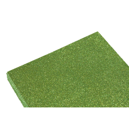 Фоамиран 1,8мм зеленый с глиттером -10листов, 7946 (7946)