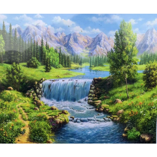 Картина по номерам "Водопад на равнине" 40*50см, OPP , крас.-акрил,кисть-3шт. (3060RA_O)