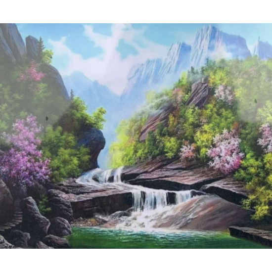 Картина по номерам 30*40см "Горная река" OPP (холст на раме краск. кисти. ) (1097EKTL_O)