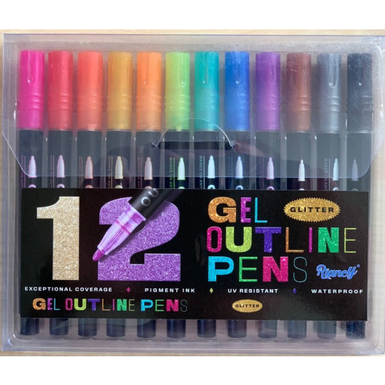 Маркеры глиттерные 12цв Разноцветный Unison (04475-S12)