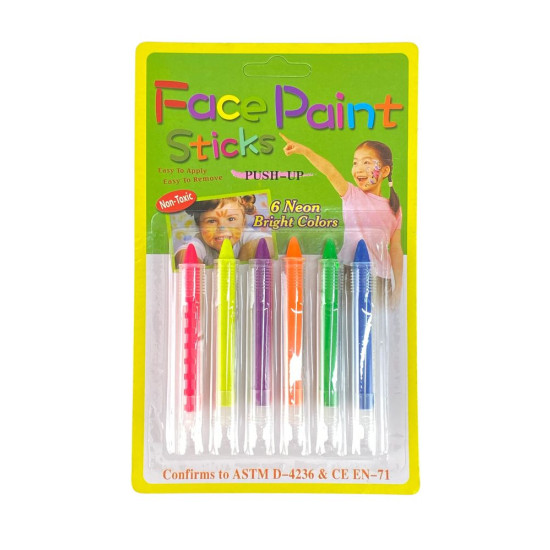 Краска-карандаш для грима с держатетелем, 6 цветов Разноцветный Unison (300/9150)