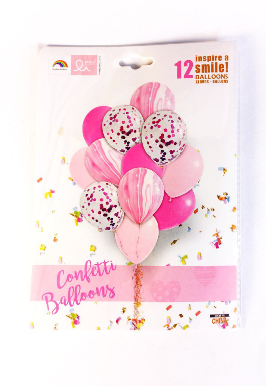 Набір з 12  кульок, Рожевий Різнокольоровий Pelican (K-522 pink)