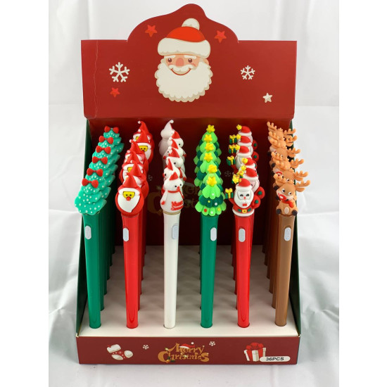 Ручка шариковая, светящаяся "Новогодняя" в/у 6 видов Разноцветный Без бренда (2319-2)