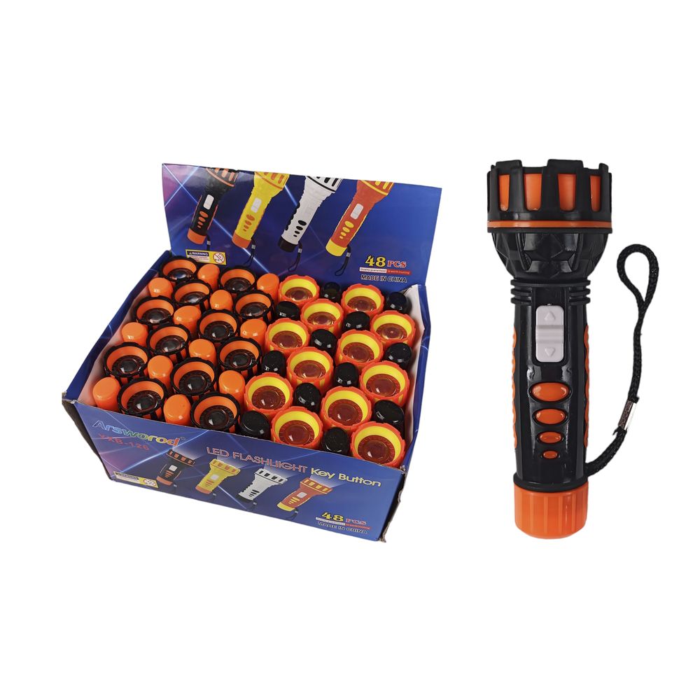 Фонарик ручной пластиковый 10,5см 4 цвета Разноцветный Unison (126)