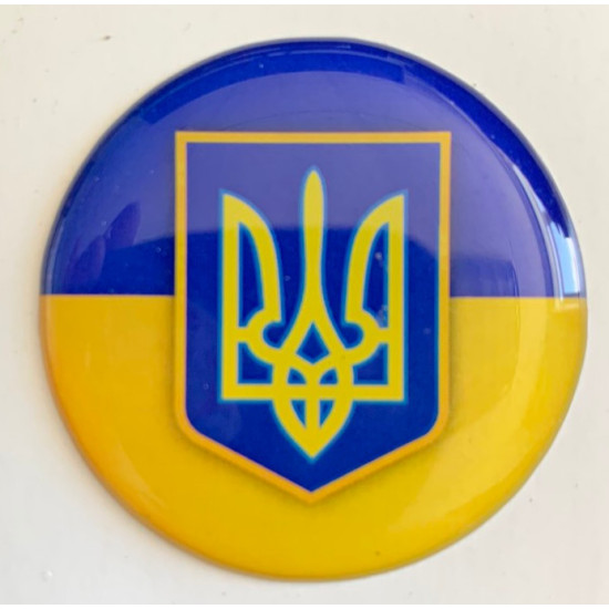 Наклейка объемная 3D 35мм Желто-синий Unison (SSU-1008)