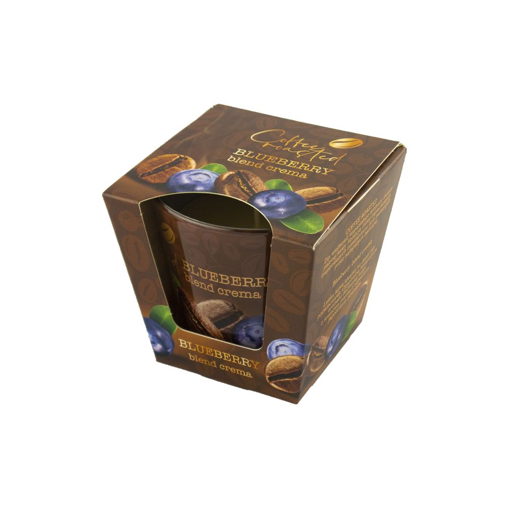 Свеча ароматическая "Жареный кофе" кремовая черничная смесь 30 часов, 115г, 8 х 9см Коричневый Bartek Candles (74308)