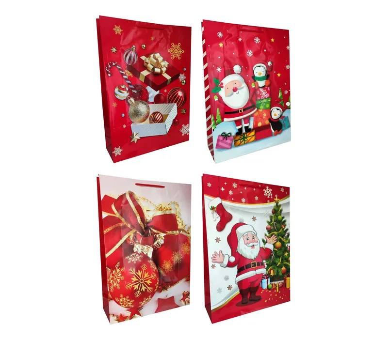 Новогодний подарочный пакет, 32х45х10см, Красный Unison (BX-02XL)