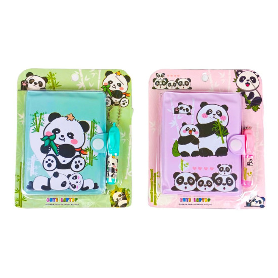 Блокнот 45л на кнопке ПВХ + ручка-брелок 8 х 10см "Панда" Разноцветный Без бренда (Е001-PN)