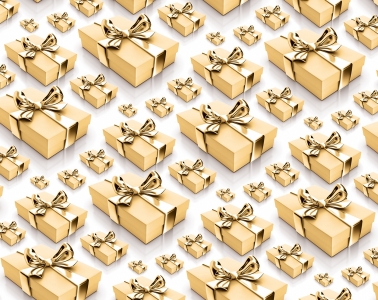 Бумага упаковочная мелованная 80г 10 листов - 100 х 70см Золотой Unison (PVM10-265)