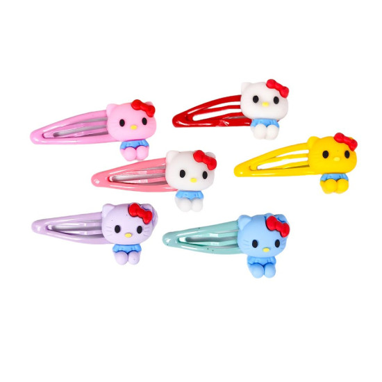 Заколка тик-так для волос "Кошечка" 20шт на блистере Разноцветный Без бренда (HC-013)